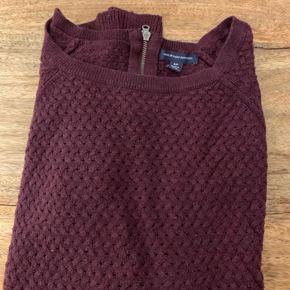 Pullover Knit Sweater - Burgundy - S - Picture 4 of 6